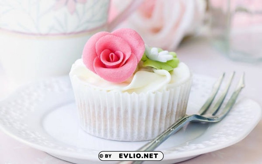 delicate whitewith cake and pink rose PNG graphics with alpha transparency broad collection