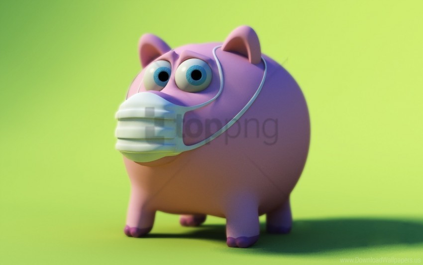 disease mask pig piggy bank wallpaper Transparent PNG images for design