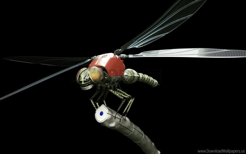 dragonfly insect metal robot wings wallpaper Clear Background PNG Isolated Item