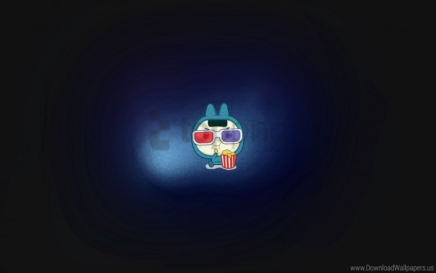 Drawing Glasses Man Popcorn Wallpaper Isolated PNG On Transparent Background