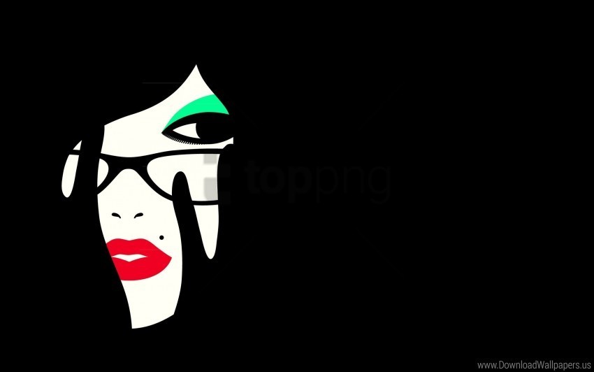 face girl makeup minimalism vector graphics wallpaper Isolated Subject in Transparent PNG