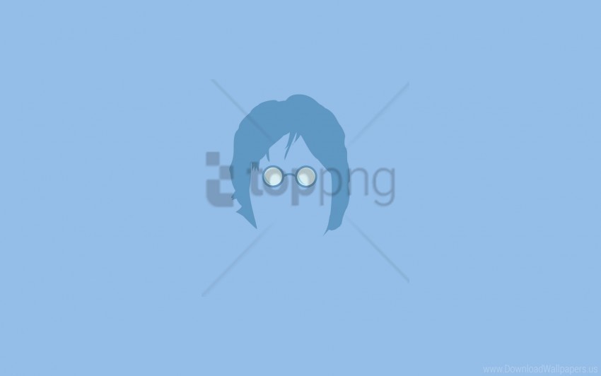 face glasses hair minimalism wallpaper Isolated Item with Transparent Background PNG