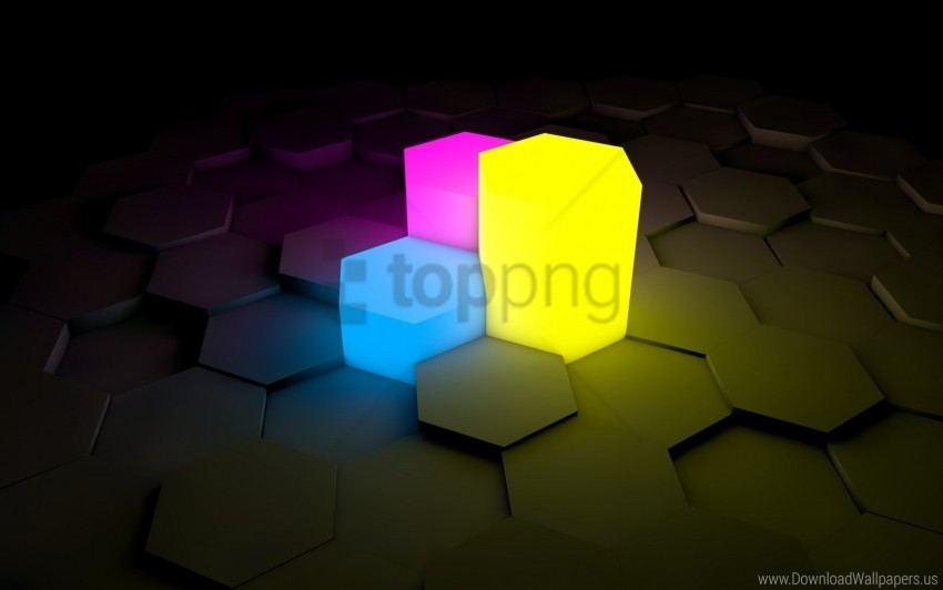 figurines lights neon surface wallpaper Isolated Illustration in Transparent PNG