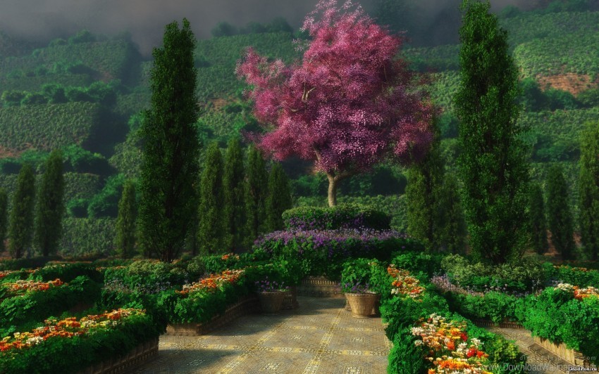 flowers gardens landscape trees wallpaper PNG images with alpha transparency bulk