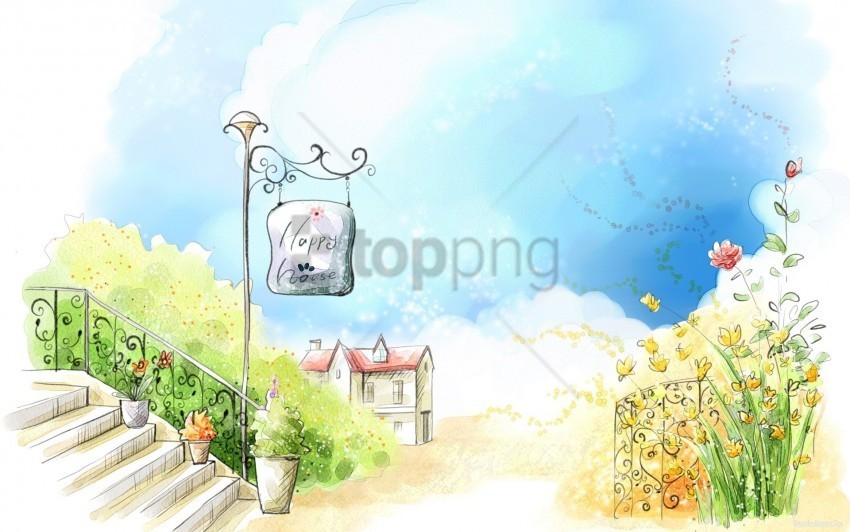 flowers house lantern summer wallpaper PNG images with clear alpha channel broad assortment