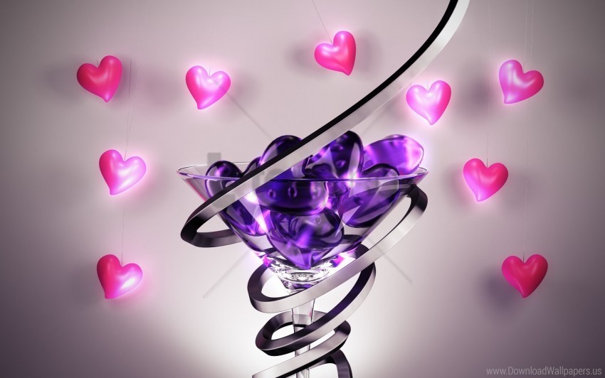 form glass heart spiral wallpaper PNG files with transparent canvas collection