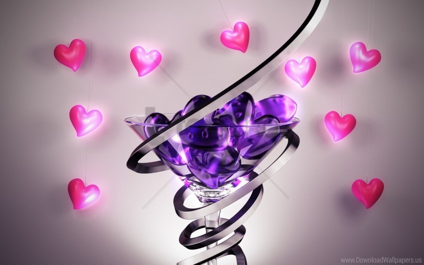 Form Glass Heart Spiral Wallpaper PNG Files With Transparent Canvas Collection