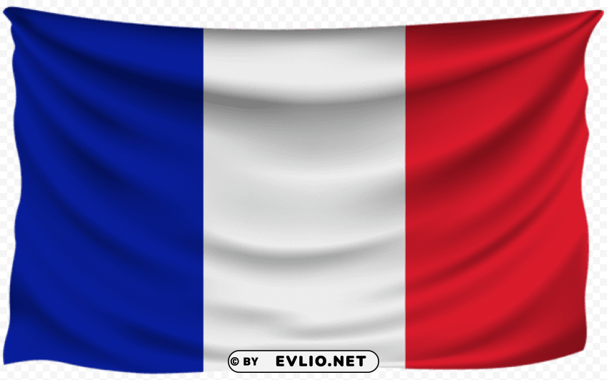 france wrinkled flag Isolated Illustration in Transparent PNG