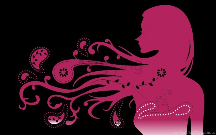 girl hair patterns silhouette wind wallpaper Transparent PNG image free