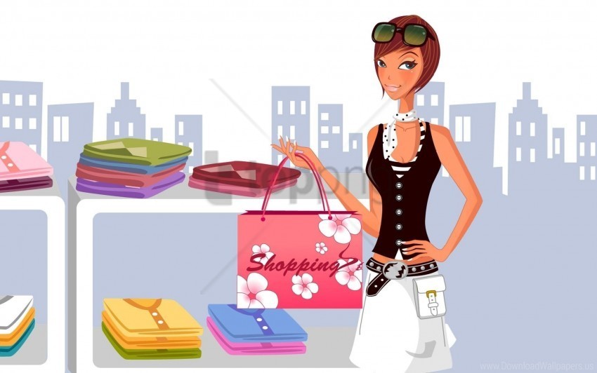 girl shop shopping walk wallpaper PNG with clear background extensive compilation