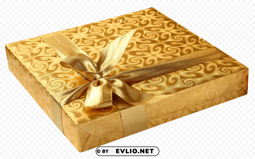 golden birthday gift ClearCut Background PNG Isolation