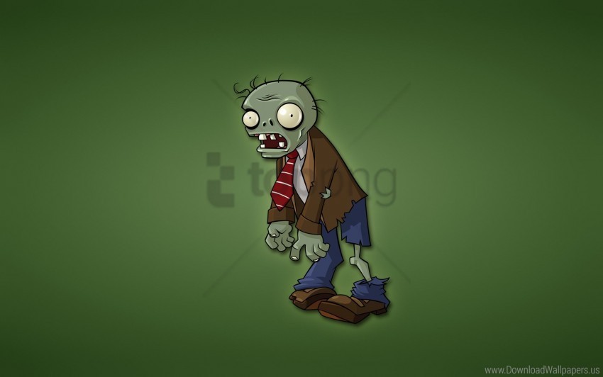 green background minimalism plants vs zombies red tie zombies wallpaper Isolated Subject in HighResolution PNG