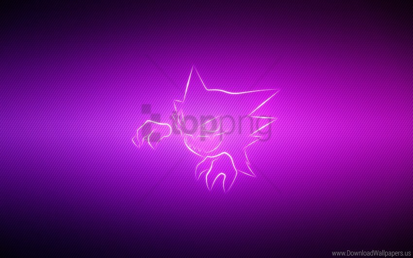 Grin Haunter Pokemon Purple Wallpaper PNG Image Isolated On Clear Backdrop