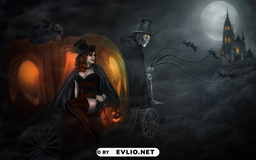 halloween spooky PNG graphics with alpha transparency broad collection
