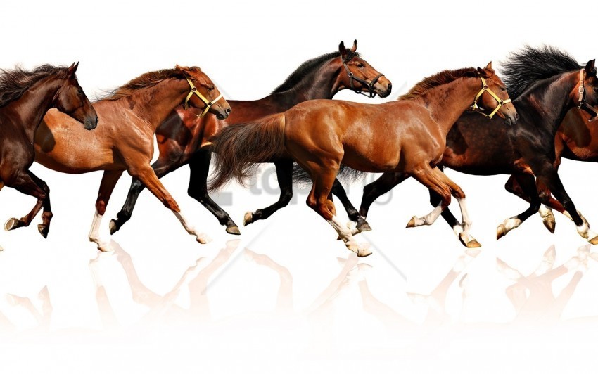 herd horses many run wallpaper PNG images with transparent canvas