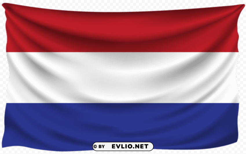 holland wrinkled flag Isolated Object on Transparent Background in PNG