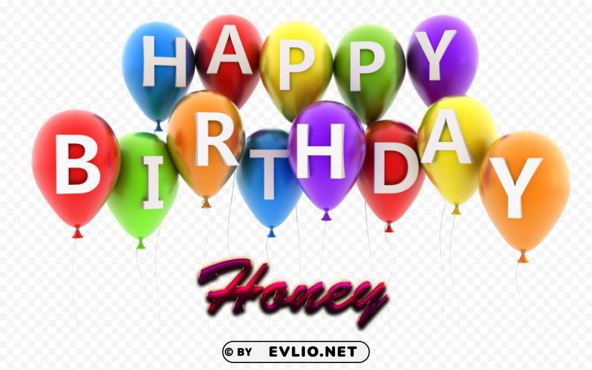 honey happy birthday balloons name PNG images with transparent canvas assortment