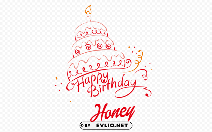 honey happy birthday vector cake name PNG images with no fees