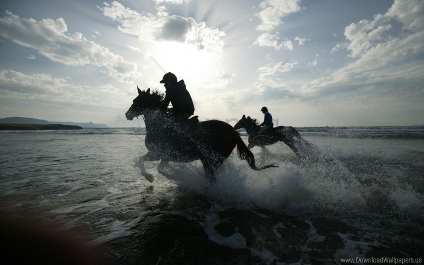 horse rider riders sea spray wallpaper Transparent PNG Image Isolation