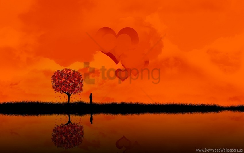 love person river sea wallpaper PNG Graphic Isolated on Transparent Background