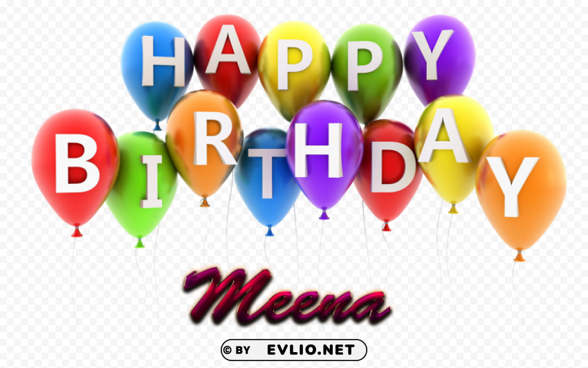 meena happy birthday vector cake name PNG for web design