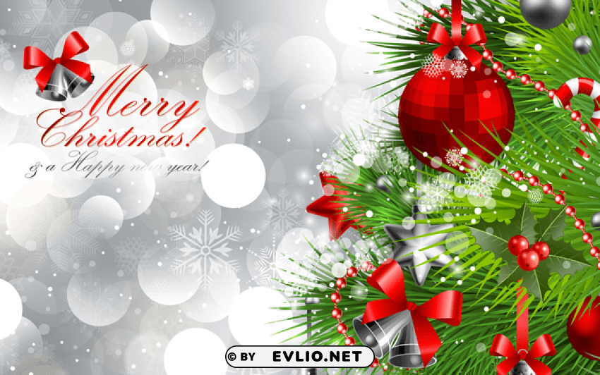 Merry Christmas And Happy New Year Silver High-quality Transparent PNG Images Comprehensive Set