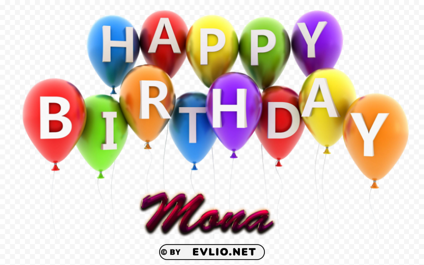 mona happy birthday vector cake name Isolated Graphic Element in Transparent PNG