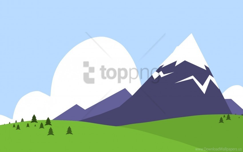mountains nature paint vector wallpaper PNG Graphic Isolated on Clear Backdrop