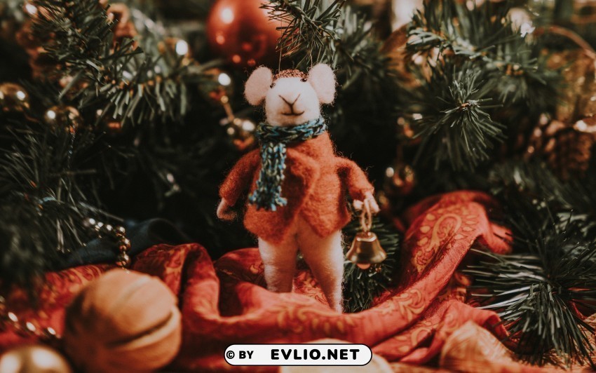 mouse toy christmas new year decoration blur PNG clear background 4k wallpaper