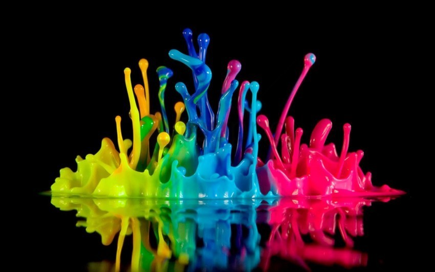 neon color splash on white PNG images with clear alpha layer