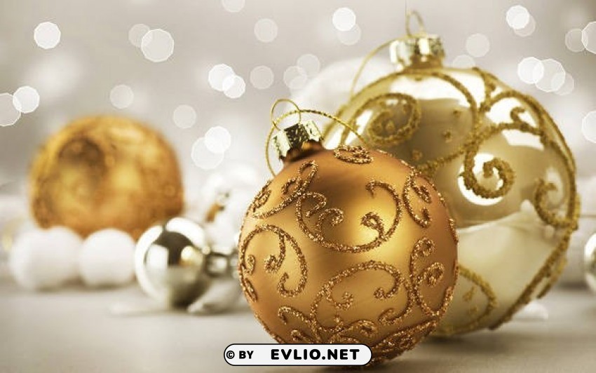 nice christmaswith gold christmas balls Free PNG images with transparent background