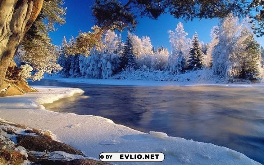 nice winter river backround PNG Image Isolated on Transparent Backdrop