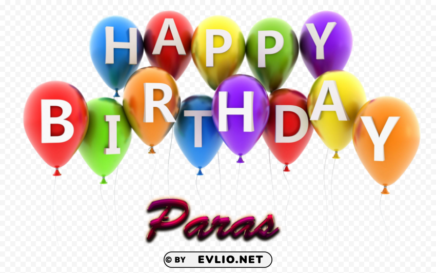 Paras Happy Birthday Vector Cake Name ClearCut Background Isolated PNG Graphic Element