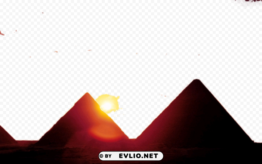 The pyramids at sunrise PNG images with transparent elements pack