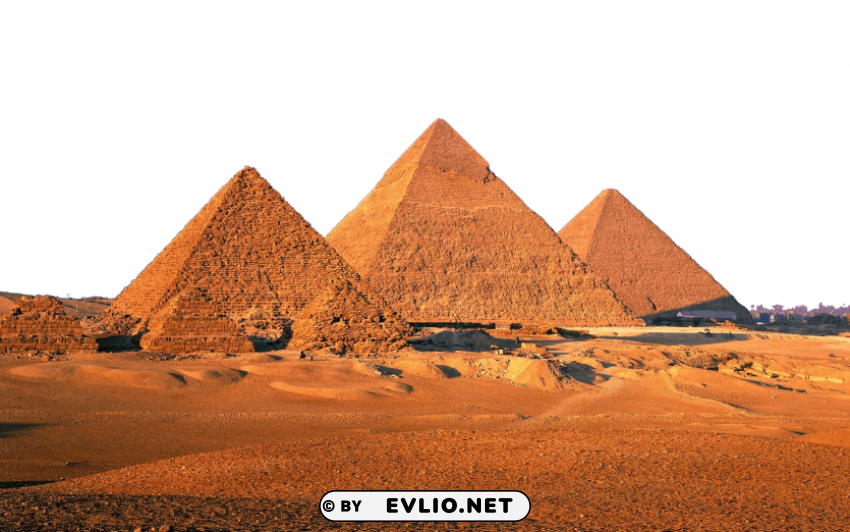 Great Pyramids of Giza at Sunset PNG isolated