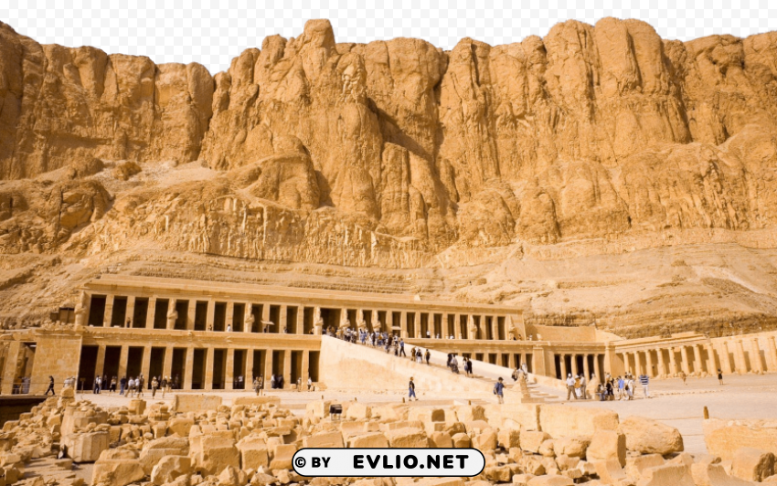 Deir El-Bahari The Funerary Temple Of Hatshepsut PNG Isolated Illustration With Clear Background