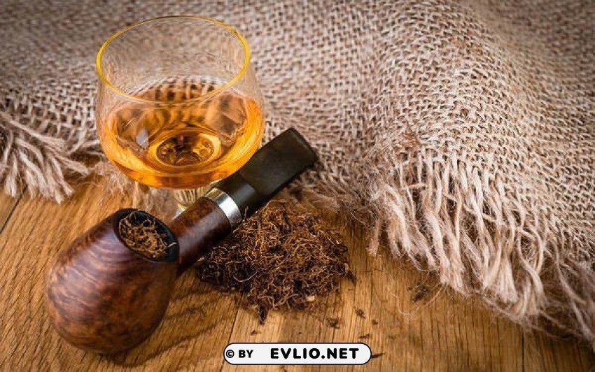 pipe tobacco and whiskey Clear Background Isolation in PNG Format