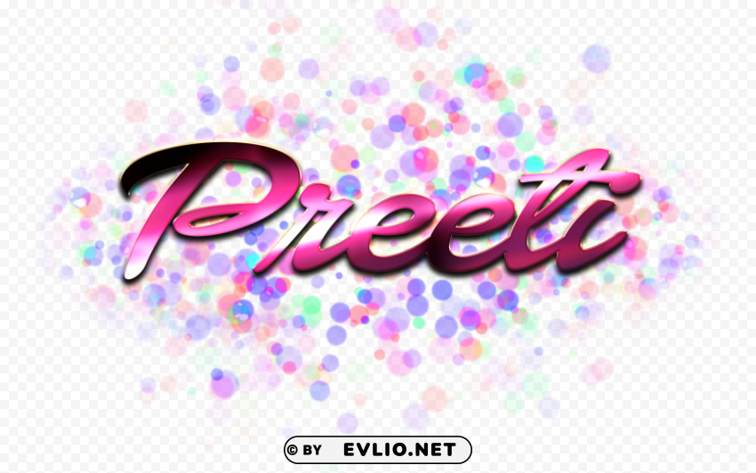 Preeti Name Logo Bokeh HighResolution Isolated PNG With Transparency