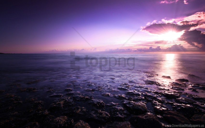 purple seascape wallpaper Isolated Subject with Clear Transparent PNG