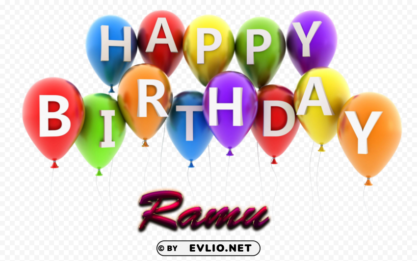 ramu happy birthday vector cake name Clear Background PNG Isolated Illustration