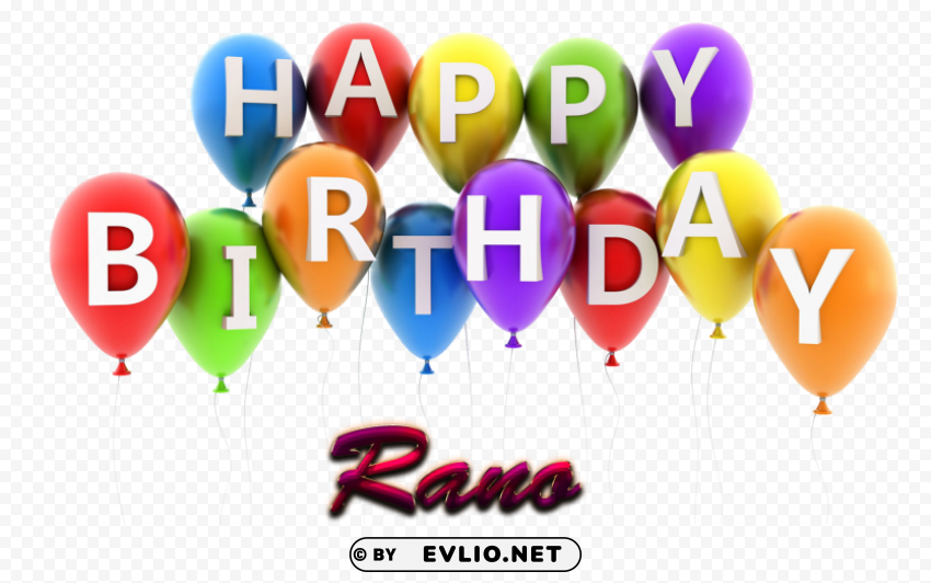 Rano Happy Birthday Vector Cake Name HighQuality Transparent PNG Isolated Element Detail