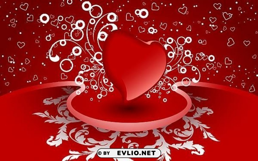 red valentines heart wallpaper Isolated Graphic Element in Transparent PNG