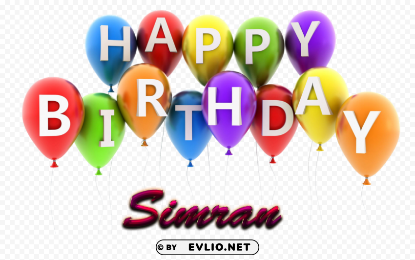 simran happy birthday vector cake name Transparent Background Isolated PNG Character