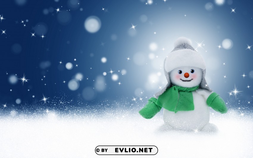 snowman toy new year christmas glare bokeh Isolated PNG Element with Clear Transparency 4k wallpaper