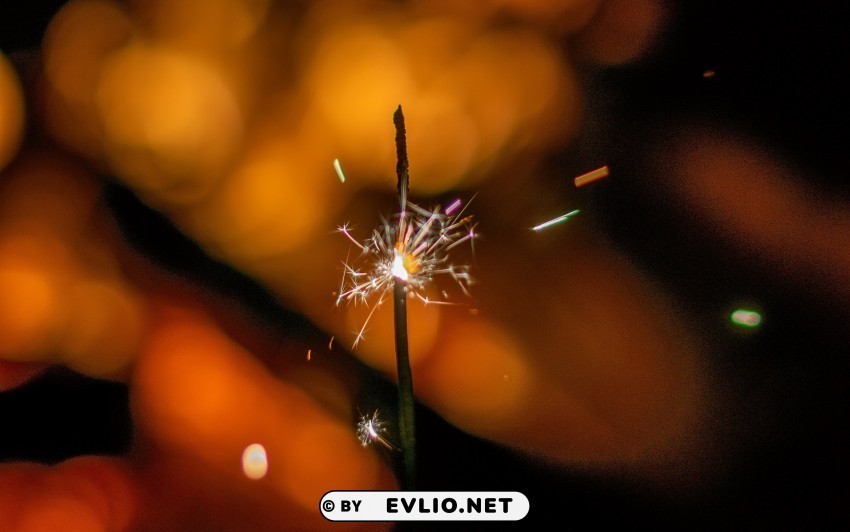 sparklers sparks glare bokeh dark Isolated Graphic in Transparent PNG Format