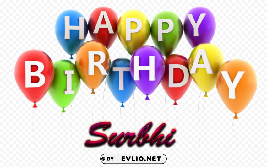 Surbhi Happy Birthday Vector Cake Name Transparent Background Isolated PNG Item