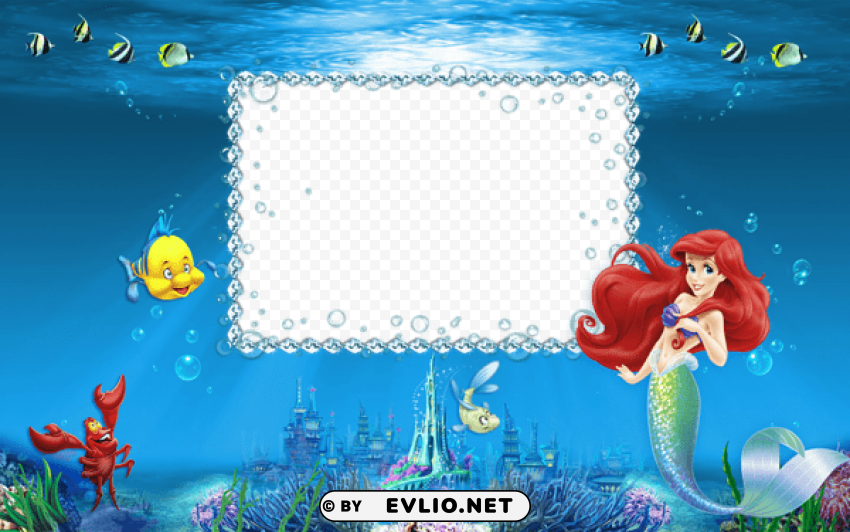 the little mermaid kids frame Isolated Icon in Transparent PNG Format