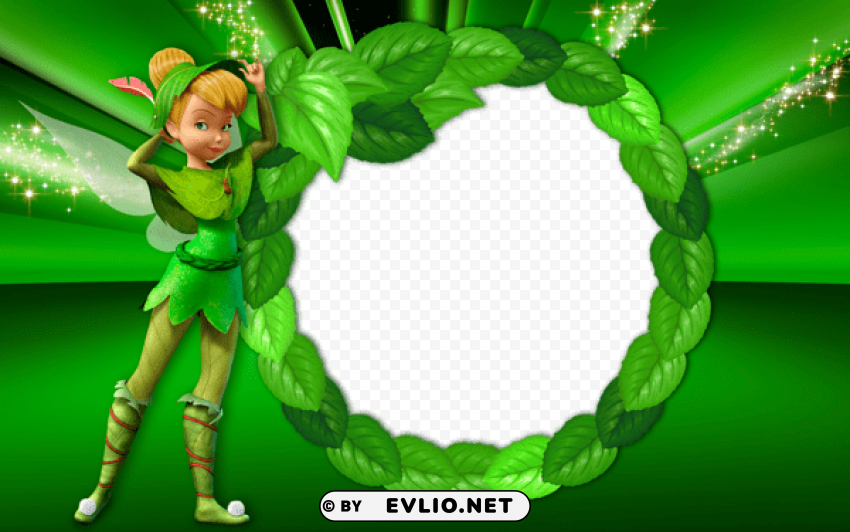 Tinkerbell Green Kids Frame Isolated Element On HighQuality Transparent PNG