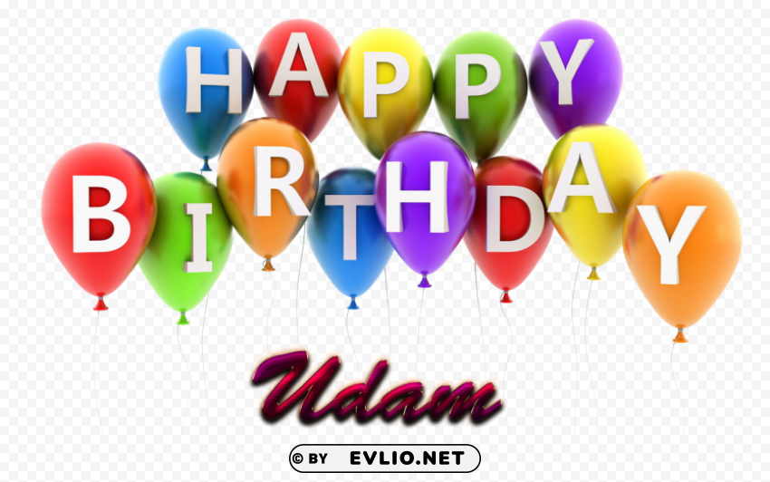 Udam Happy Birthday Vector Cake Name High-resolution PNG Images With Transparent Background