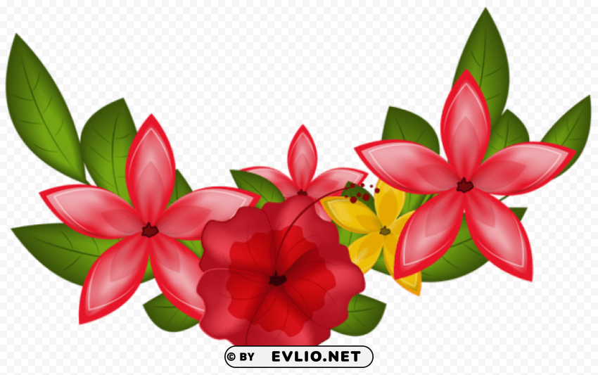 exotic floral decoration Transparent Background PNG Object Isolation